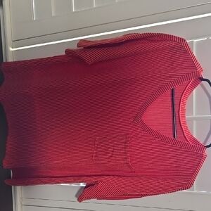 Red Striped Knit Top